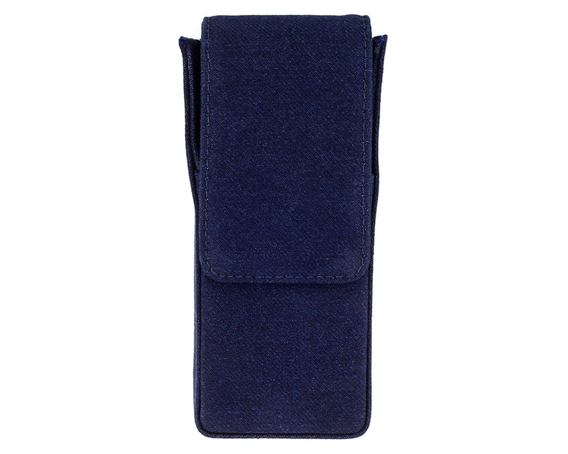 Girologio Leather | 3 Pen Magnetic Case - Denim Blue Cotton