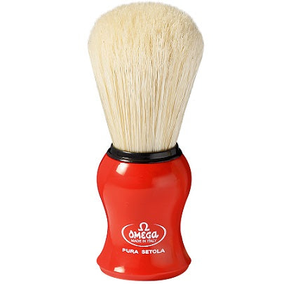 Omega Boar Bristle Shaving Brush, Red