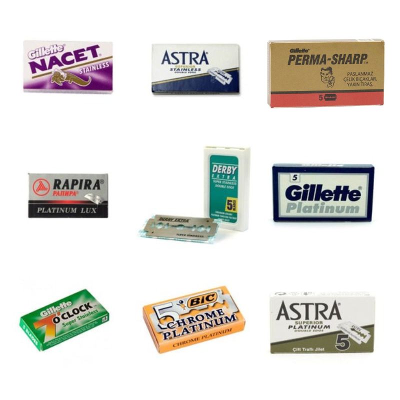 45 Pc Razor Blade Sample Pack, Astra, Bic, Rapira, Nacet…