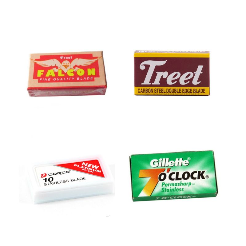 40 Pc Razor Blade Sample Pack, Dorco, Gillette, Treet, Falcon