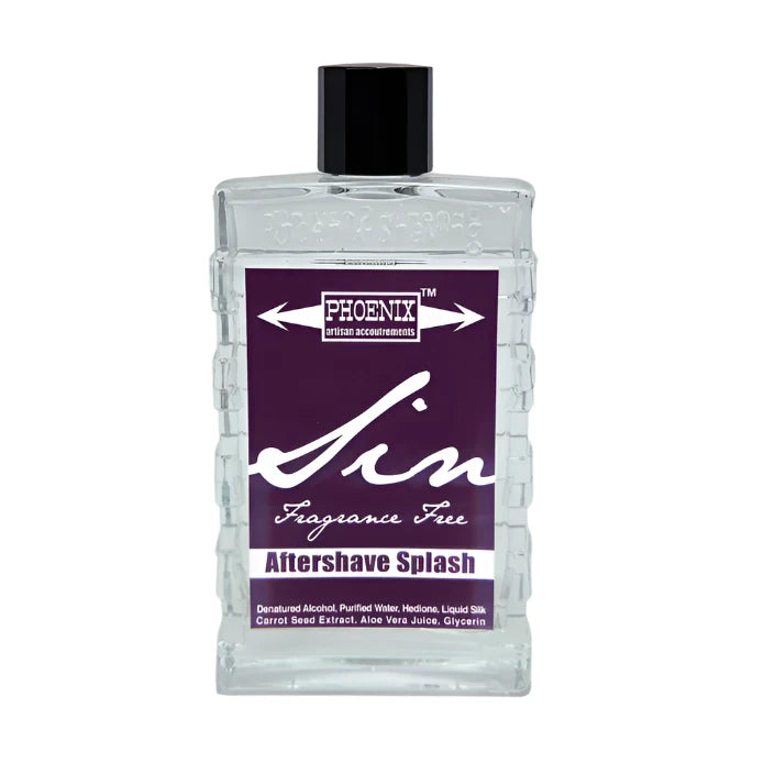 Phoenix Shaving | SIN Alcohol Based - Fragrance Free Silky Aftershave Splash