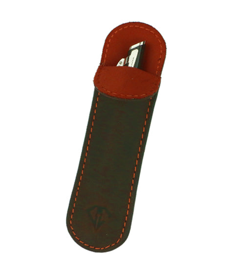 Dee Charles Designs | Single Sleeve Pen Carrying Case – Rawhide Orange