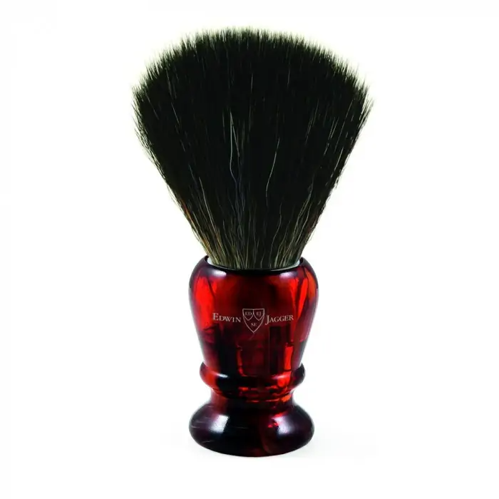 Edwin Jagger Imitation Tortoiseshell Shaving Brush (Black Synthetic)