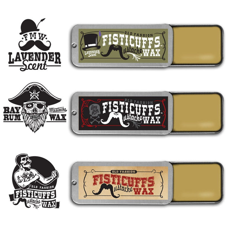 Fisticuffs | Mustache Wax 15g Slide Top Tin (choose scent)