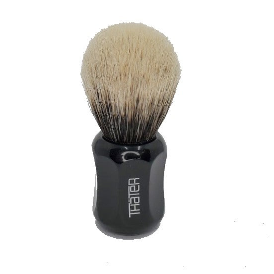 Heinrich L. Thater | 4125/0 Black Handle Shaving Brush, 2-Band Super Knot