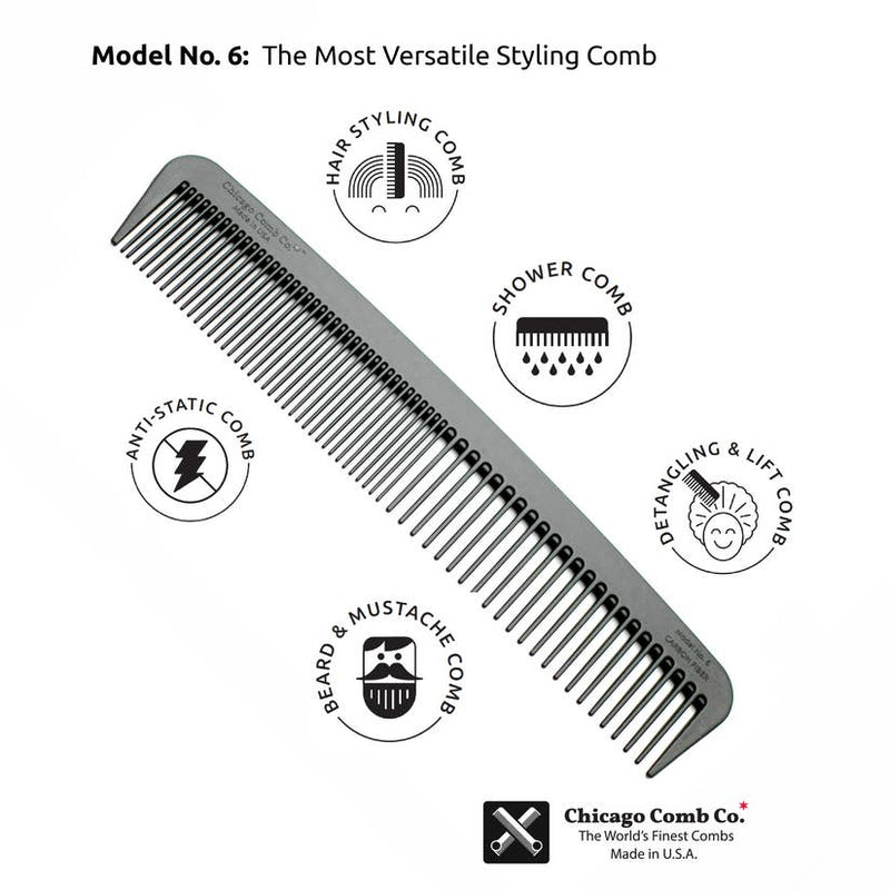 Chicago Comb Co. | Model No 6 Carbon Fiber Comb