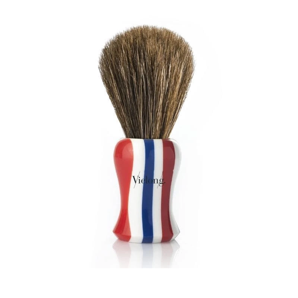 Vie-Long | Horse Hair Shaving Brush, Barber Pole Design Handle