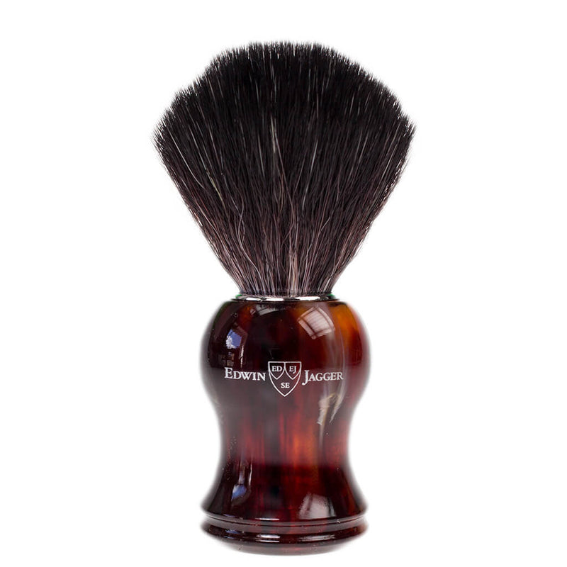 Edwin Jagger 21P33 Imitation Tortoise Black Synthetic Fibre Shaving Brush