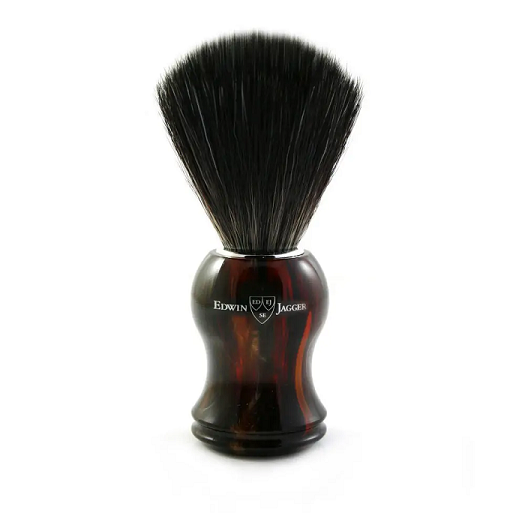 Edwin Jagger Imitation TORTOISESHELL SHAVING BRUSH (BLACK SYNTHETIC)