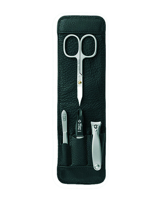 Niegeloh | Capri Schwarz 4pc Manicure Set In High Quality Leather Case