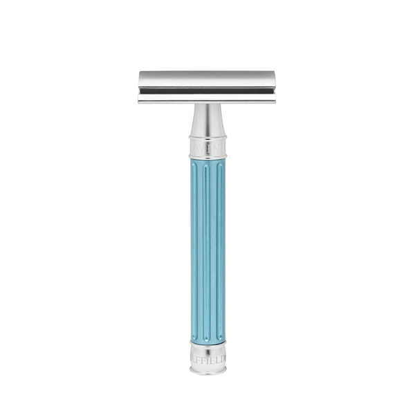 Edwin Jagger 3ONE6 Stainless Steel Light Blue DE Safety Razor