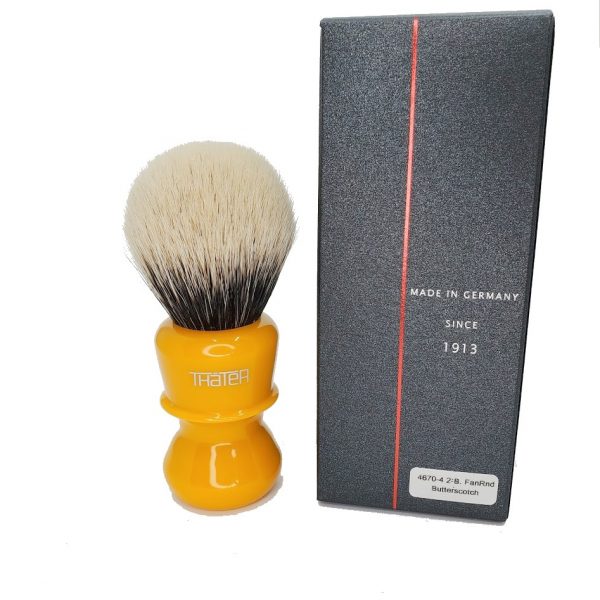 Heinrich L. Thater | 4670/4 Butterscotch Handle Shaving Brush, 2-Band Super Knot