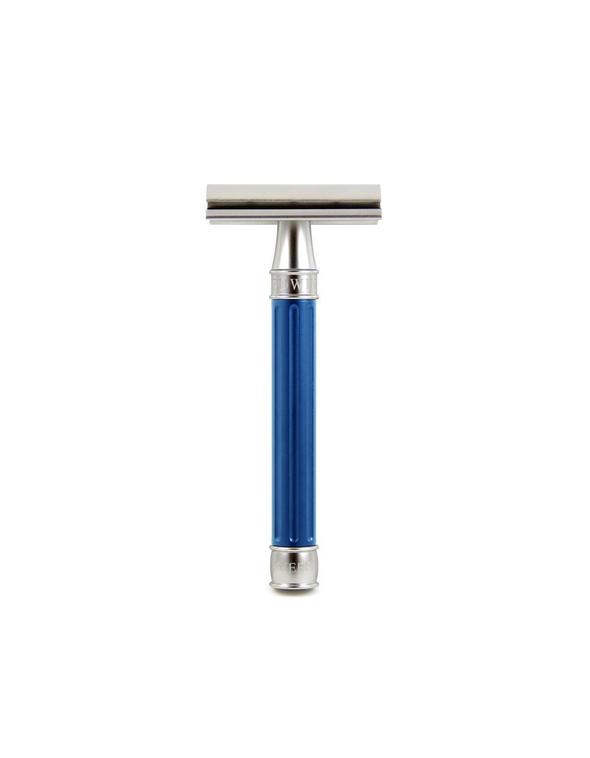 Edwin Jagger 3ONE6 Stainless Steel Blue DE Safety Razor