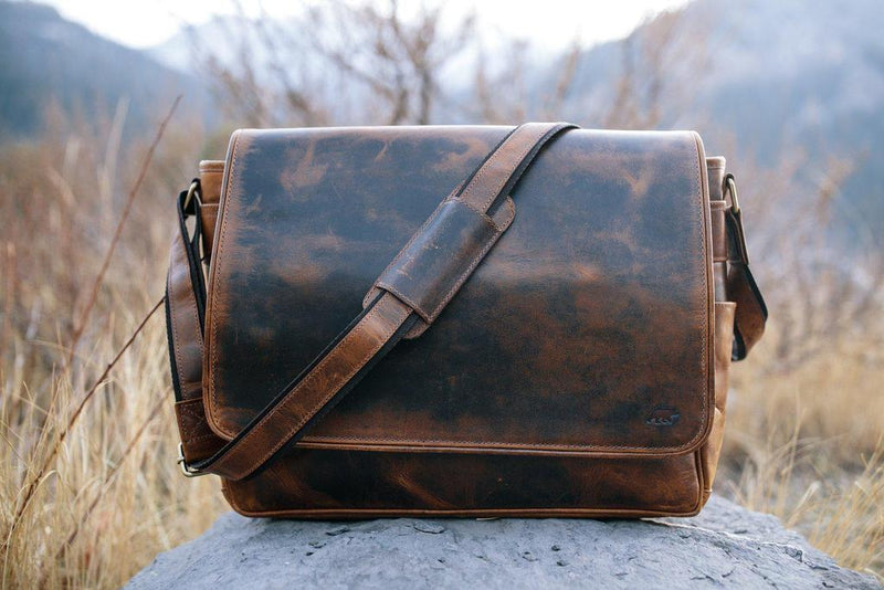 Kodiak Leather | Kasilof Messenger 18″ (Antique Brown)