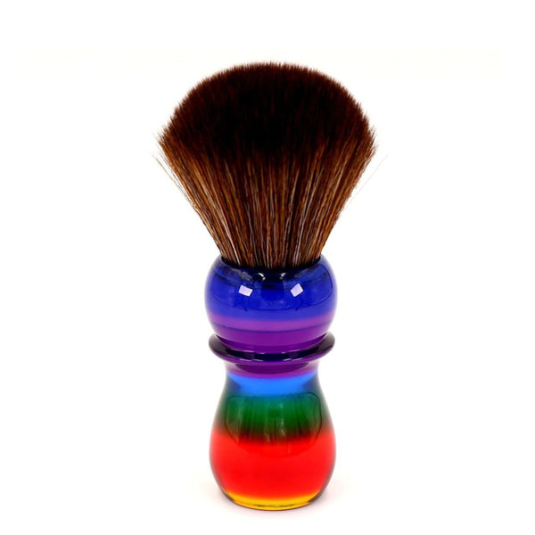 Yaqi Tuxedo Synthetic Shaving Brush, Rainbow Handle