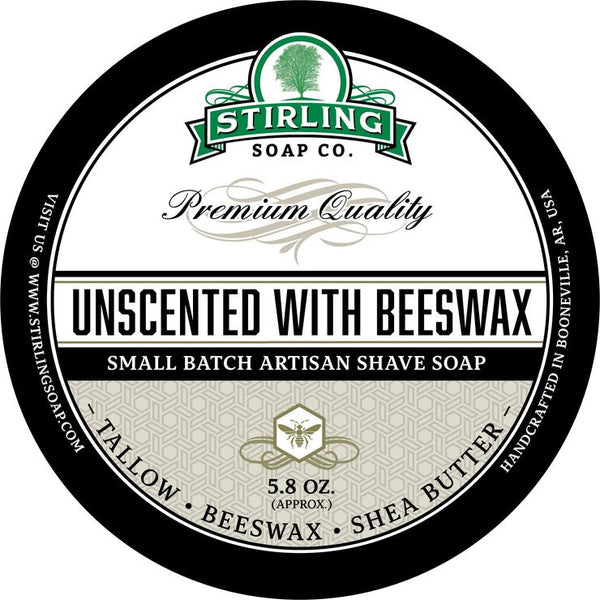 Stirling Soap Co. | Unscented with Beeswax - Shave Soap