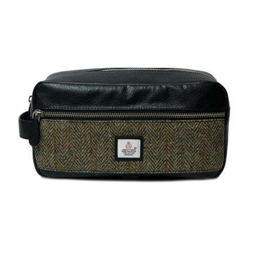 Bonte Moon | Harris Tweed- Dopp Kit – Toiletry Bag – Moss Green